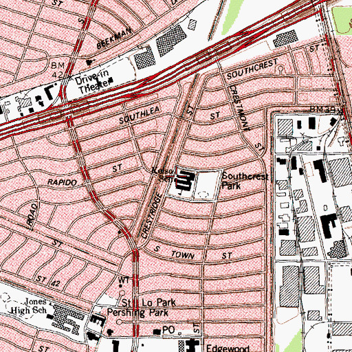 Topographic Map of Kelso Elementary School, TX