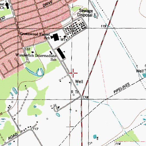Topographic Map of Klein Forest High School, TX