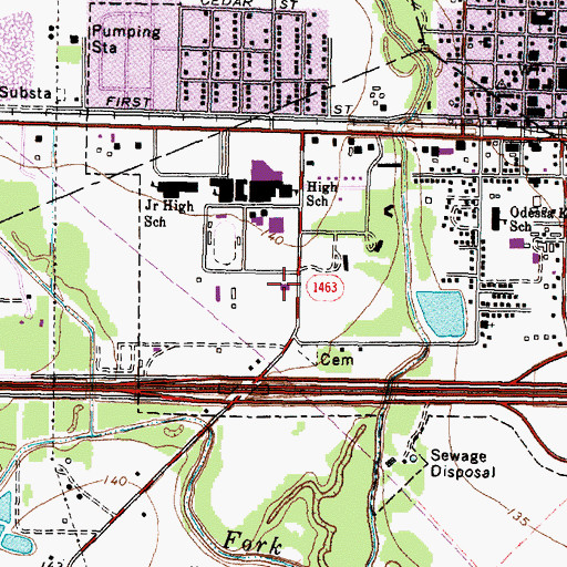 Topographic Map of Krause Education Center, TX