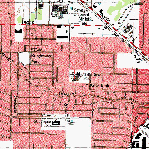 Topographic Map of Hollibrook Elementary School, TX