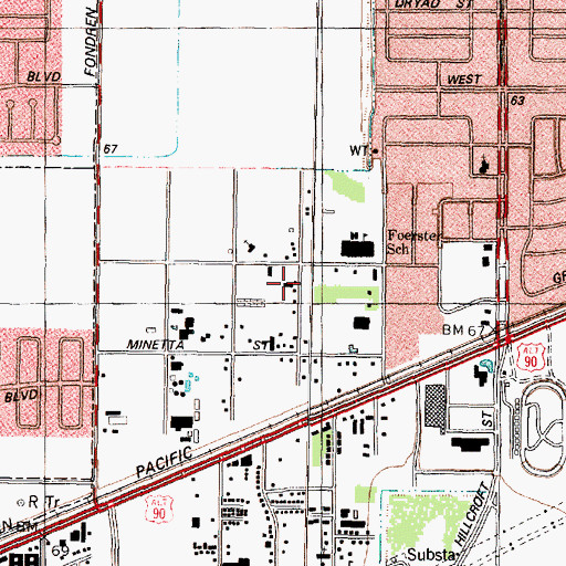 Topographic Map of Impact Charter School, TX