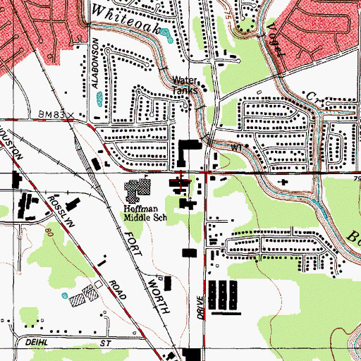 Topographic Map of J Ruth Smith Academy, TX