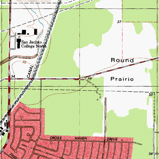 Topographic Map of James B Havard Elementary School, TX