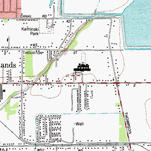 Topographic Map of Highlands Junior High School, TX