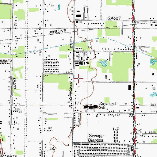 Topographic Map of Hinojosa Early Childhood Center, TX