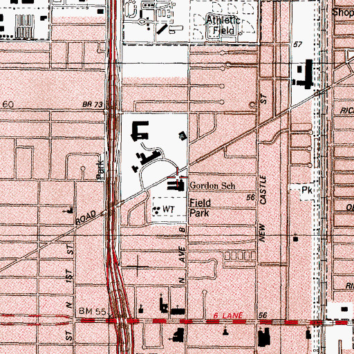 Topographic Map of Gordon Elementary School, TX