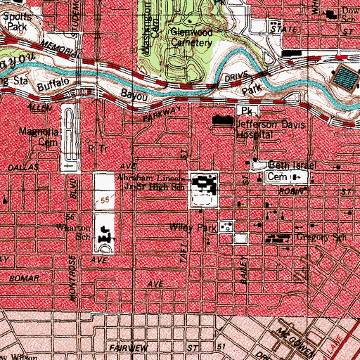 Topographic Map of Gregory - Lincoln Education Center, TX