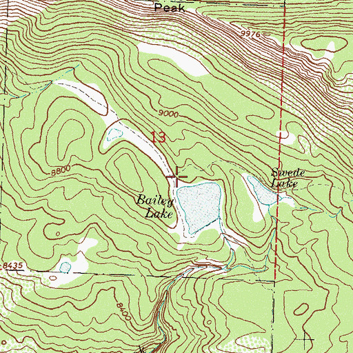 Topographic Map of Bailey Lake Dam, CO
