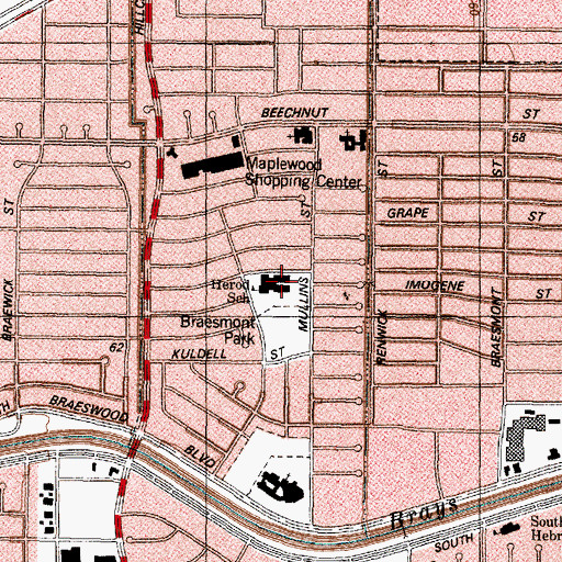 Topographic Map of Herod Elementary School, TX