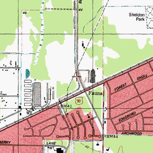 Topographic Map of High Point Alternative School - La Porte, TX