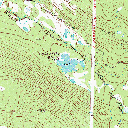 Topographic Map of Lake of the Woods, CO