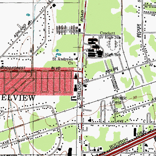 Topographic Map of Endeavor Schools, TX
