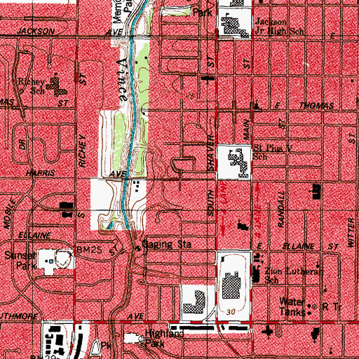 Topographic Map of Felix Morales Elementary School, TX