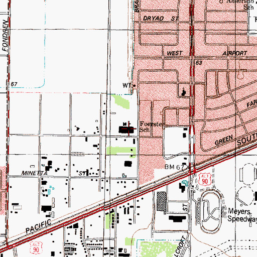 Topographic Map of Foerster Elementary School, TX