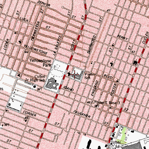 Topographic Map of Foster Elementary School, TX