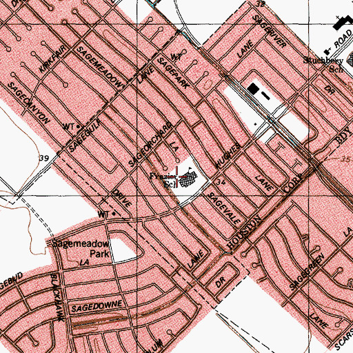 Topographic Map of Frazier Elementary School, TX