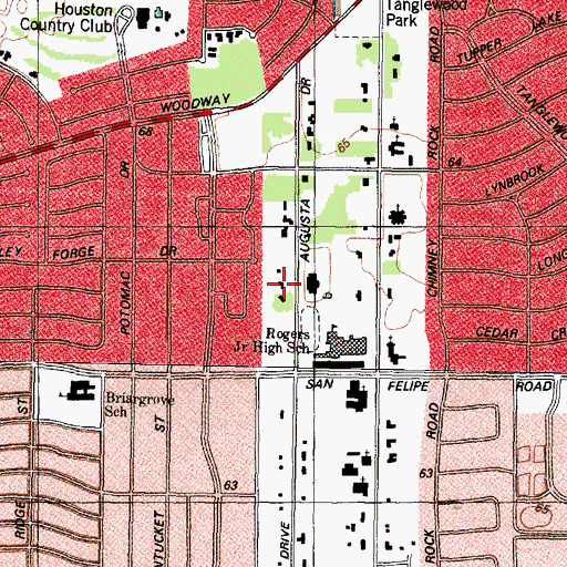 Topographic Map of Galleria Area Charter School, TX