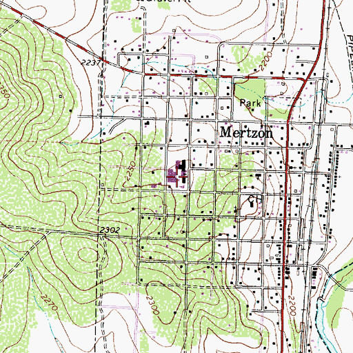 Topographic Map of Irion County High School, TX