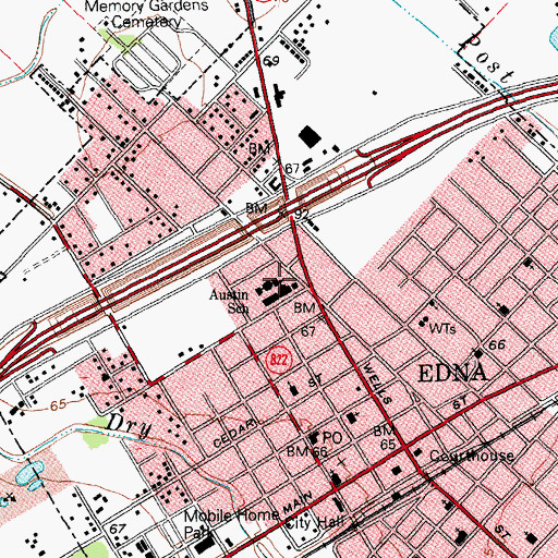 Topographic Map of Austin Elementary School, TX