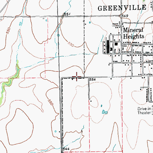 Topographic Map of Greenville High School, TX