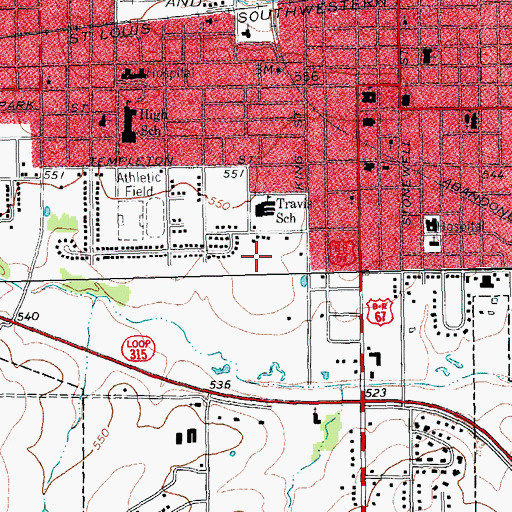 Topographic Map of Greenville Intermediate School, TX