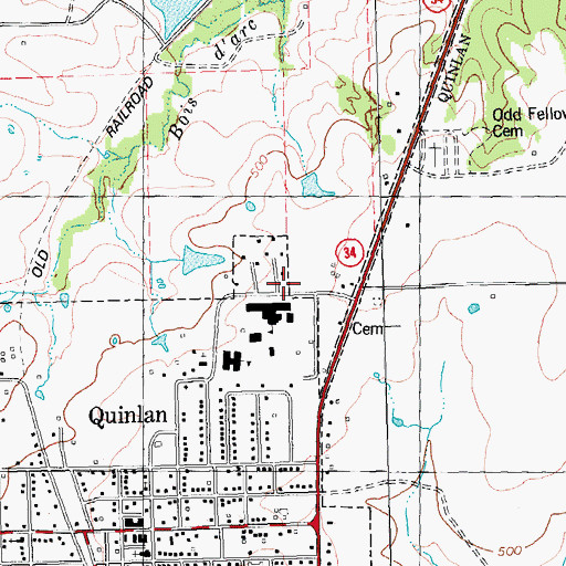 Topographic Map of A E Butler Intermediate School, TX