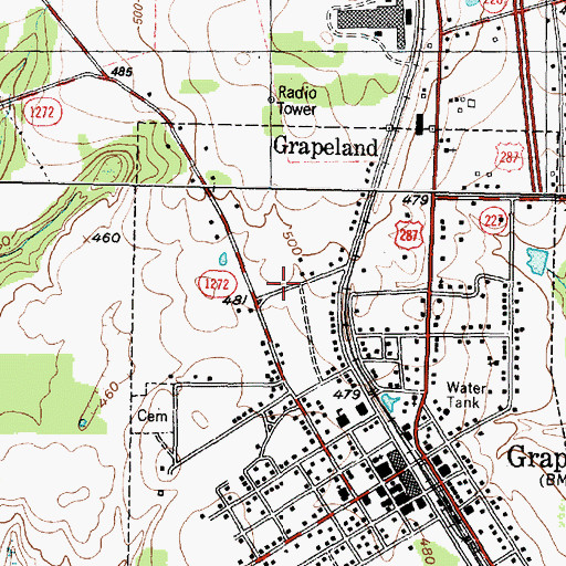 Topographic Map of Grapeand Elementary School, TX
