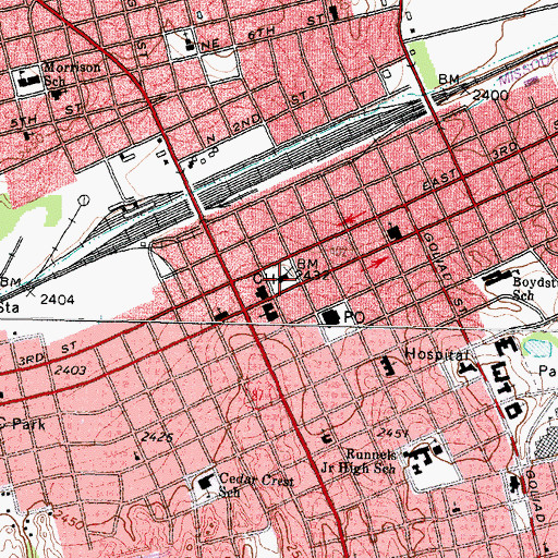 Topographic Map of Big Spring Alternative School, TX