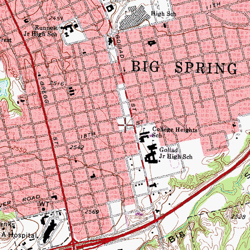 Topographic Map of College Heights Elementary School, TX