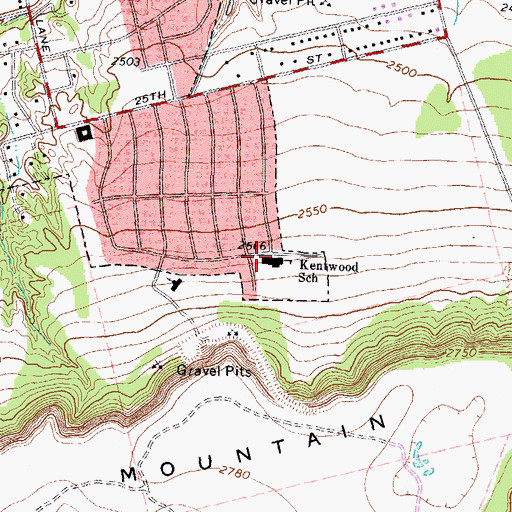Topographic Map of Kentwood Elementary School, TX