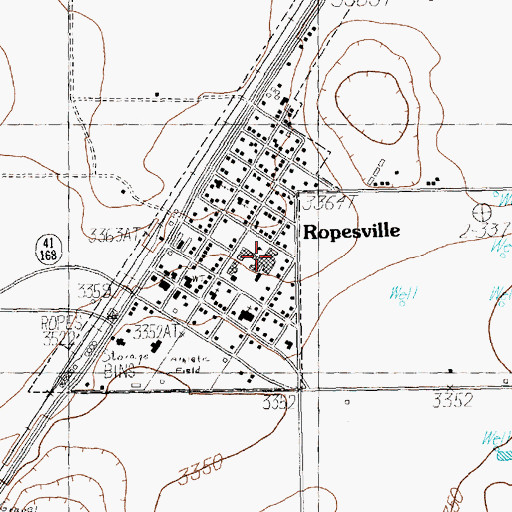 Topographic Map of Ropes School, TX