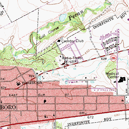Topographic Map of Franklin Elementary School, TX