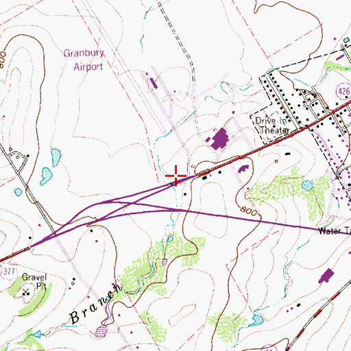 Topographic Map of Granbury High School, TX