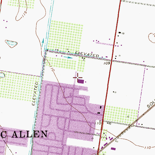 Topographic Map of Rayburn Elementary School, TX