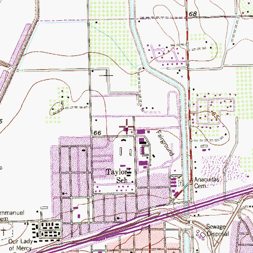 Topographic Map of Taylor Elementary School, TX