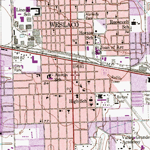 Topographic Map of Technology Education Charter High School, TX