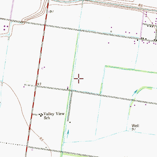 Topographic Map of Valley View Elementary School, TX