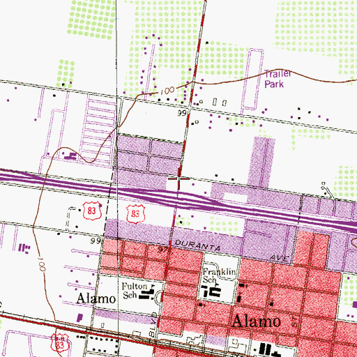 Topographic Map of North Alamo Elementary School, TX
