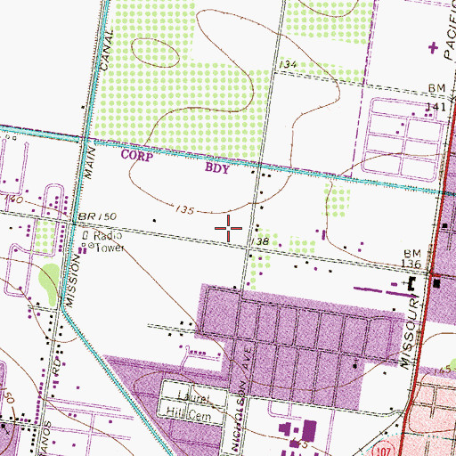 Topographic Map of Ollie O'Grady Elementary School, TX