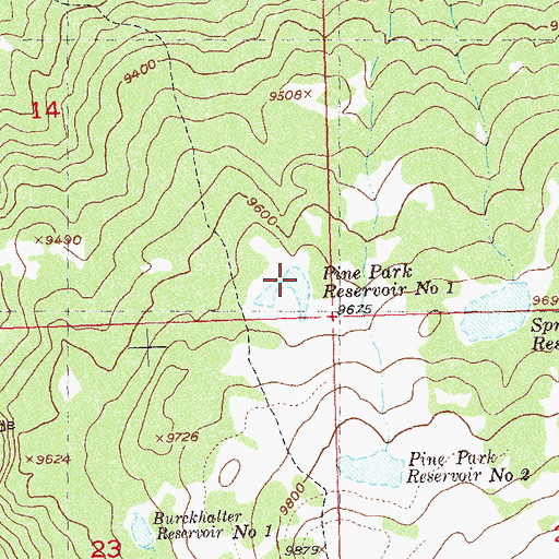 Topographic Map of Pine Park Reservoir Number One, CO