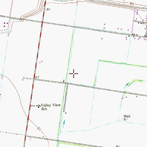 Topographic Map of Valley View North Elementary School, TX