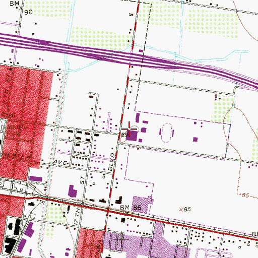 Topographic Map of W A Todd Middle School, TX