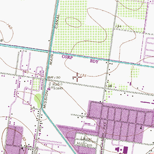 Topographic Map of White Junior High School, TX