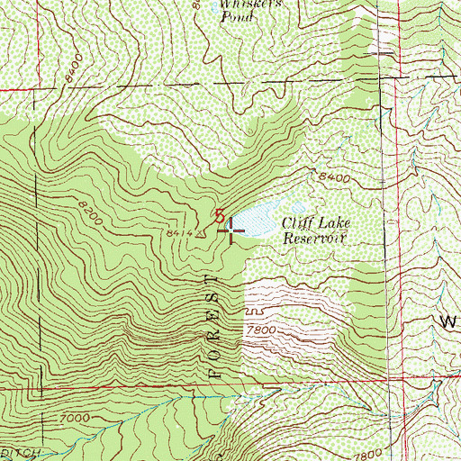 Topographic Map of Cliff Lake Dam, CO