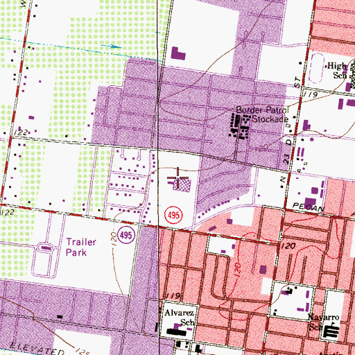 Topographic Map of Lincoln Middle School, TX