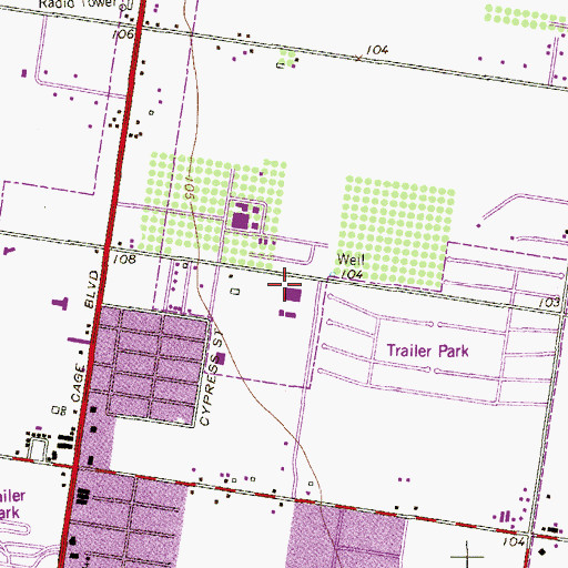 Topographic Map of Lyndon B Johnson Junior High School, TX