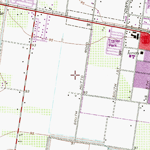 Topographic Map of M Rivas Elementary School, TX