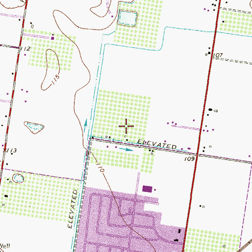 Topographic Map of Morris Middle School, TX