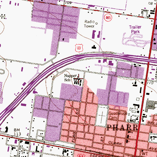 Topographic Map of Napper Elementary School, TX