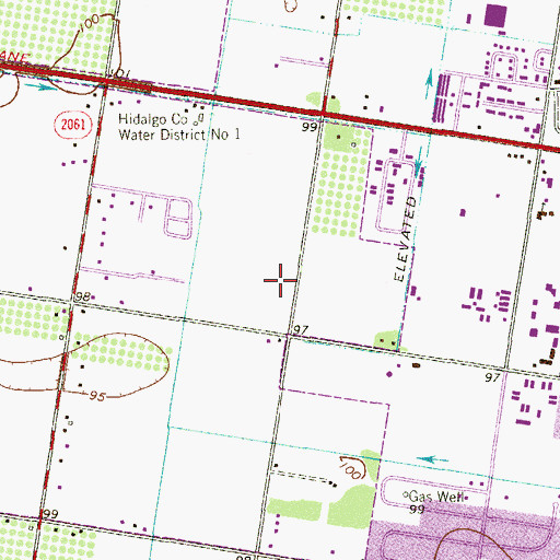 Topographic Map of De la Vina Elementary School, TX